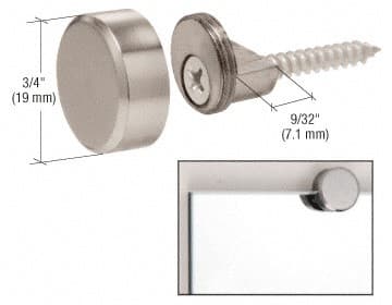 Brushed Nickel Round Mirror Clip Set